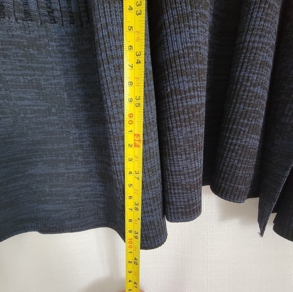 Nwot DKNY Heathered Blue Ribbed Sleeveless Cardigan - Picture 10 of 16